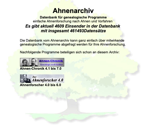 Ahnenarchiv Screenshot